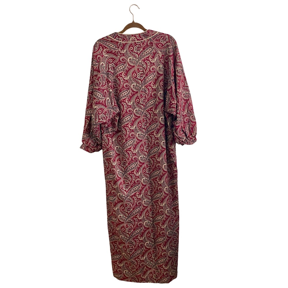 Vintage Pierre Cardin NWT Paisley Zip Maxi Robe Caftan Jordan Marsh Large - Picture 4 of 9